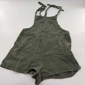 Aerie Olive Green Textured Overall Shortall Women’s Medium American Eagle Spring